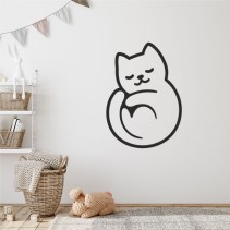 Vinilos adhesivos decorativos de gato durmiendo enroscado