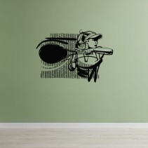 Vinilos adhesivos decorativos de jugadora tenis drive