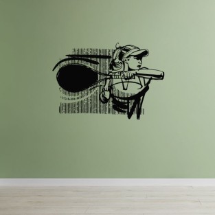 Vinilos adhesivos decorativos de jugadora tenis drive