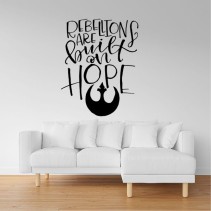 Vinilos adhesivos  frase "rebellions are built on hope" star wars