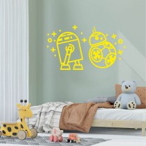 Vinilos adhesivos decorativos de robots star wars bb 8 y r2d2