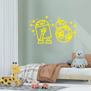 Vinilos adhesivos decorativos de robots star wars bb 8 y r2d2 Vinilos adhesivos decorativos de robots star wars bb 8 y r2d2