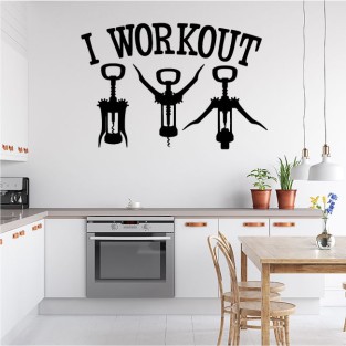Vinilos adhesivos decorativos de sacacorchos frases i workout