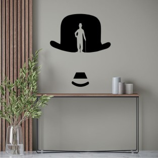 Vinilos decorativos silueta de charles chaplin y sombrero Vinilos decorativos silueta de charles chaplin y sombrero