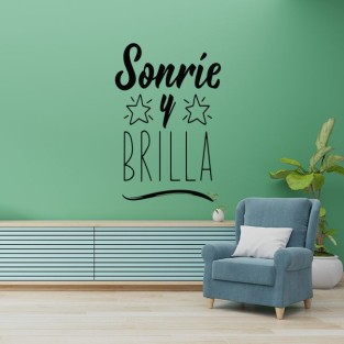 Vinilos adhesivos decorativos de frases sonríe y brilla Vinilos adhesivos decorativos de frases sonríe y brilla