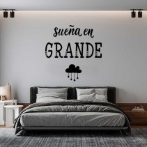 Vinilos decorativos y adhesivos de frase motivadora sueña en grande