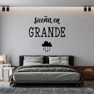 Vinilos decorativos y adhesivos de frase motivadora sueña en grande Vinilos decorativos y adhesivos de frase motivadora sueña en grande