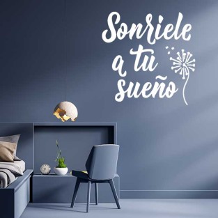 Vinilos decorativos y adhesivos frase sonriele a tu sueño Vinilos decorativos y adhesivos frase sonriele a tu sueño