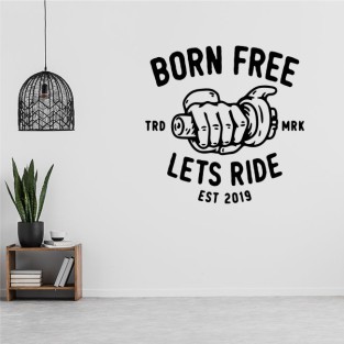 Vinilos adhesivos decorativos frases born free lets ride