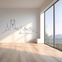 Vinilos decorativos y adhesivos skyline silueta barcelona