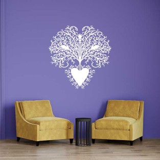 Vinilos decorativos de  arbol de la vida raices y corazon