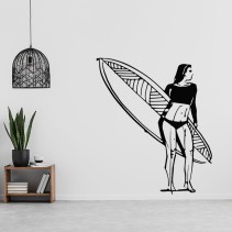 Vinilos decorativos y adhesivos chica surfista