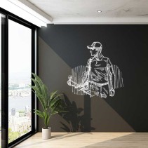 Vinilos decorativos adhesivos de silueta jugador de golf