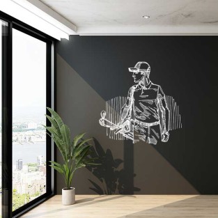 Vinilos decorativos adhesivos de silueta jugador de golf Vinilos decorativos adhesivos de silueta jugador de golf