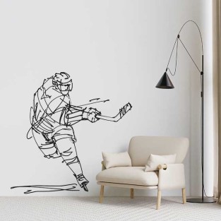 Vinilos decorativos y pegatinas decorativas silueta jugador de hockey Vinilos decorativos y pegatinas decorativas silueta jugador de hockey