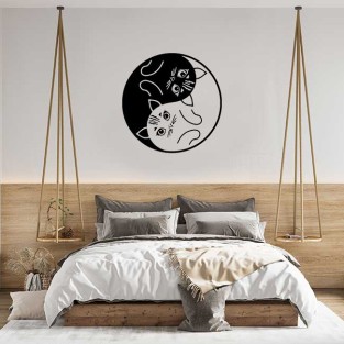 Vinilos decorativos y adhesivos de gatos yin yang Vinilos decorativos y adhesivos de gatos yin yang