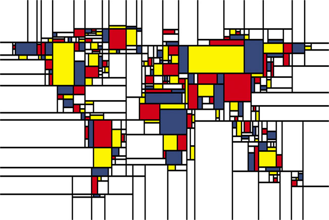 Papel pintado o fotomural arte piet mondrian