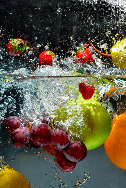 Vinilos electrodomésticos lavavajillas frutas splash agua