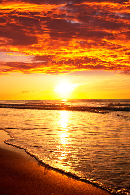 Vinilos para puertas atardecer en la playa