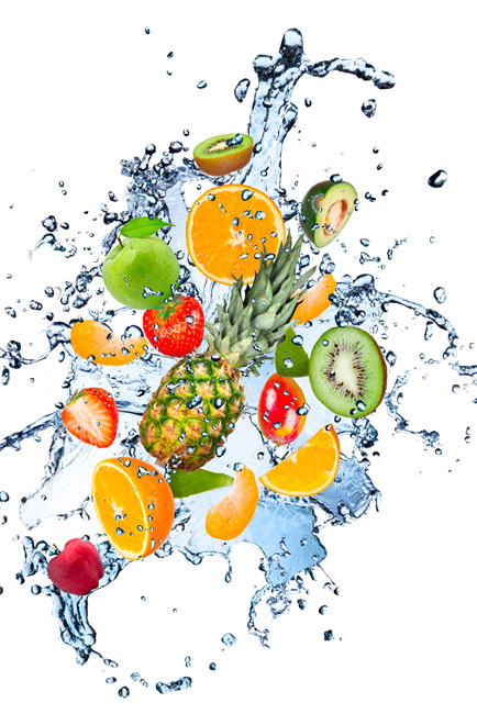 Vinilos frutas y salpicaduras de agua para lavaplatos