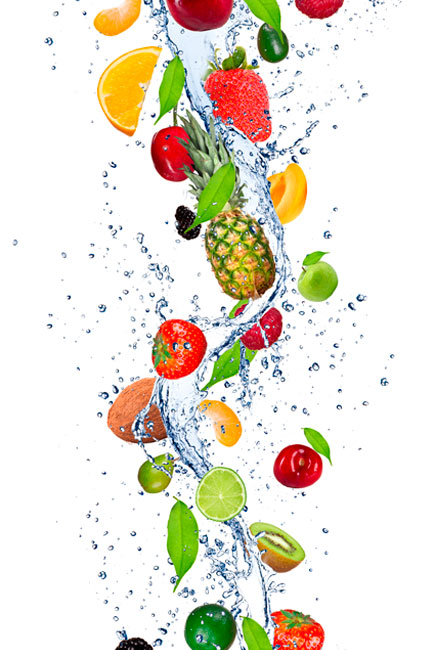 Vinilos electrodomésticos neveras frutas en el agua