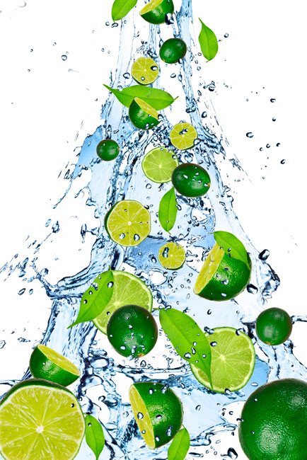 Vinilos neveras electrodomésticos limones salpicadura agua