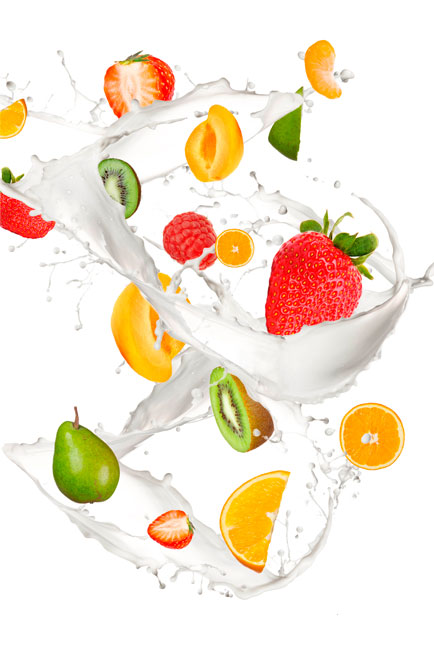 Vinilos para electrodomésticos neveras frutas con leche