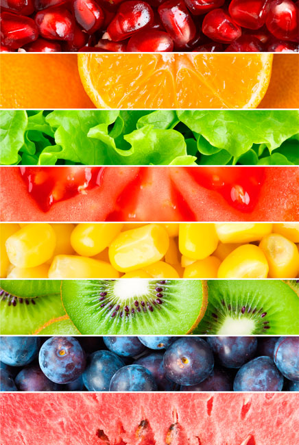 Vinilos electrodomésticos neveras y frigoríficos franjas frutas