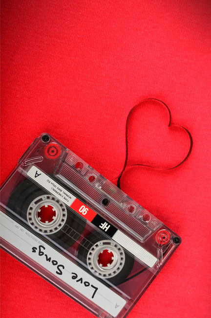 Vinilos para puertas casete corazón love