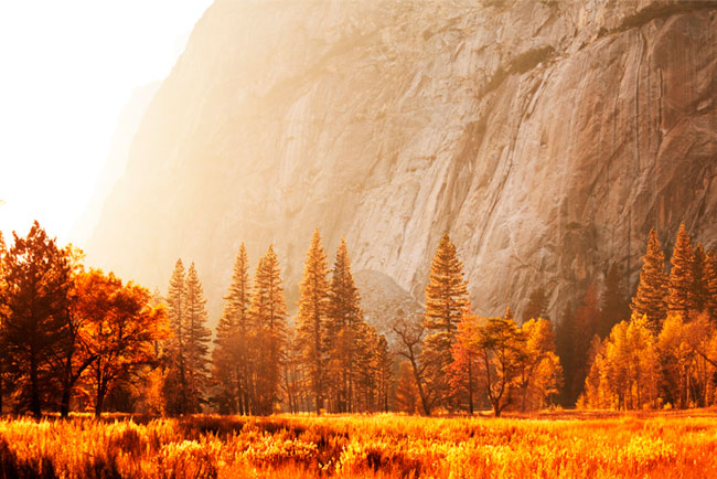 Fotomural atardecer en yosemite sierra nevada california