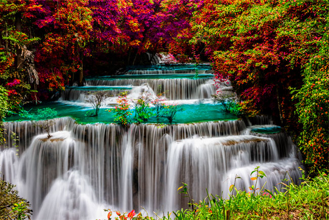 Fotomural tailandia paisaje cascadas huay mae kamin