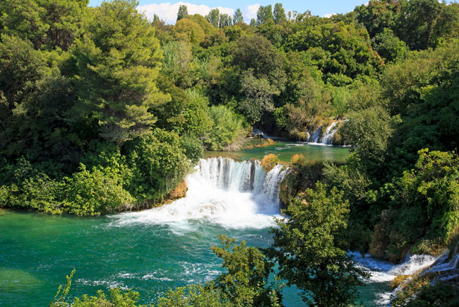 Papel pintado paisaje cascadas parque nacional krka