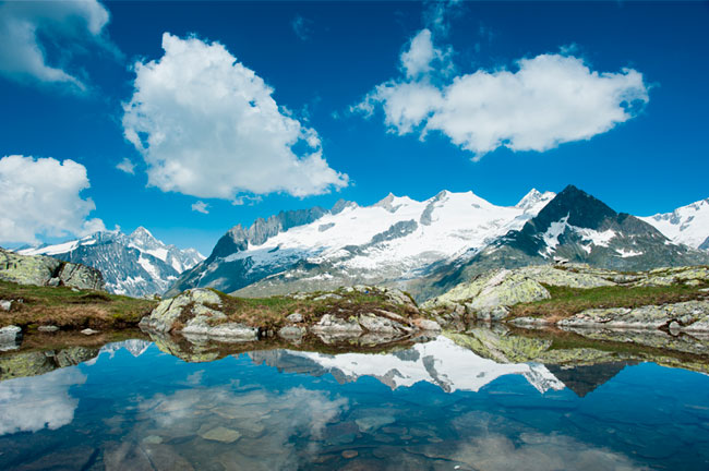Fotomural paisaje montañas alpes suizos