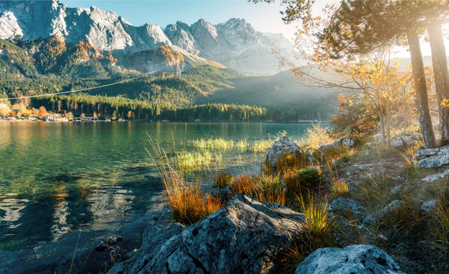 Fotomural paisaje lago eib de múnich