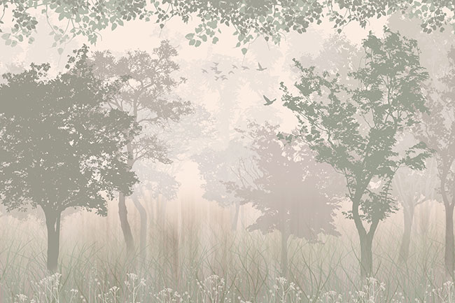Fotomural o papel pintado dibujo bosque elegante