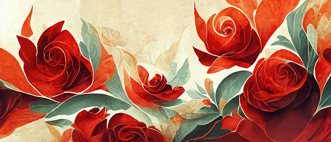 Fotomural o papel pintado pintura artística rosas