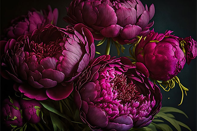 Papel pintado o fotomural flores moradas