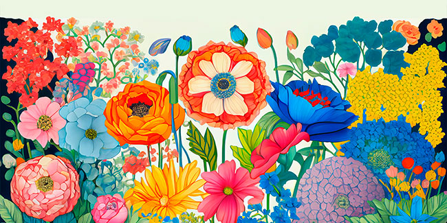 Fotomural o papel pintado flores silvestres
