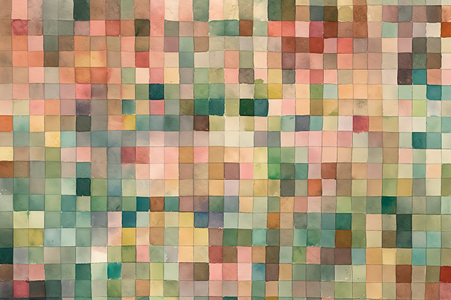 Fotomural o papel pintado patrón cuadros en acuarela