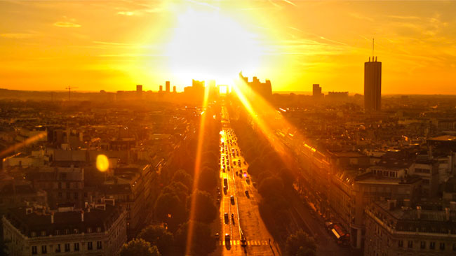 Fotomural paisaje parís al atardecer