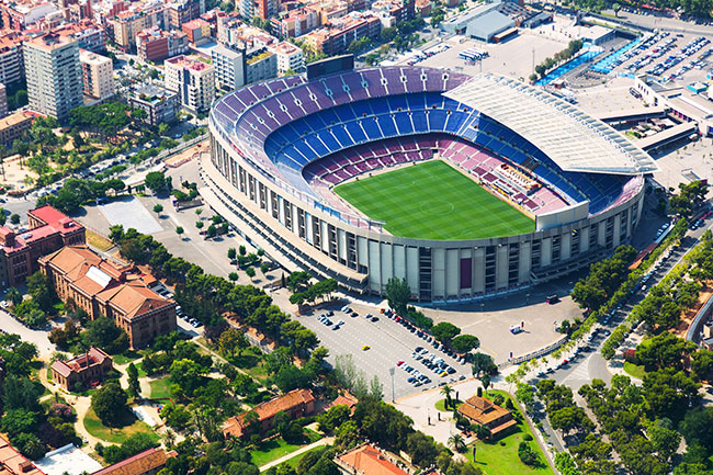 Fotomural o papel pintado estadio camp nou vista aerea