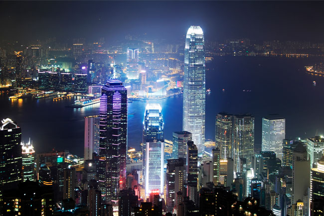 Fotomural skyline ciudad hong kong