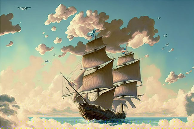 Fotomural o papel pintado barco aventura en el mar