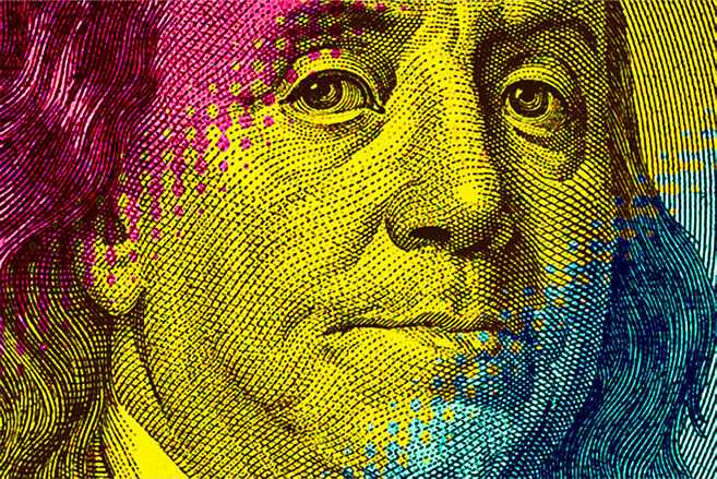 Fotomural o papel pintado billete benjamin franklin