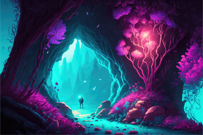 Fotomural o papel pintado dibujo bosque mágico