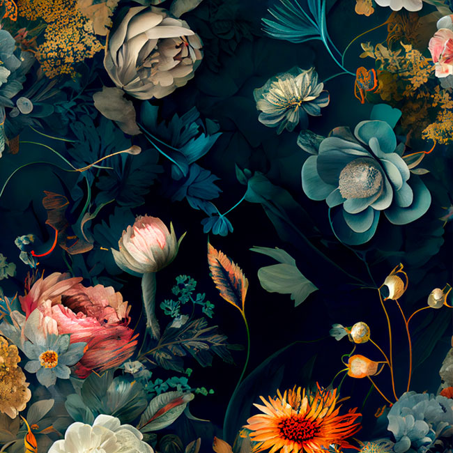 Fotomural o papel pintado pintura elegante flores