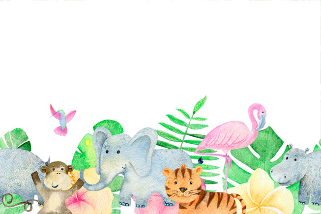 Fotomural infantil dibujo animales amigos libres