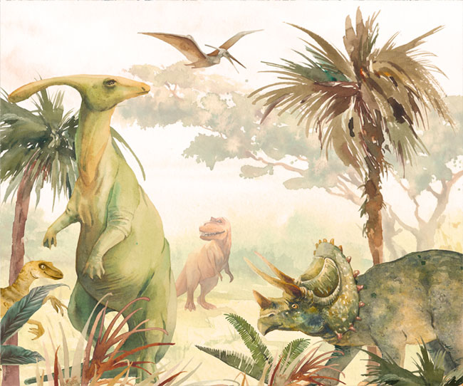 Fotomural o papel pintado dinosaurios en la jungla