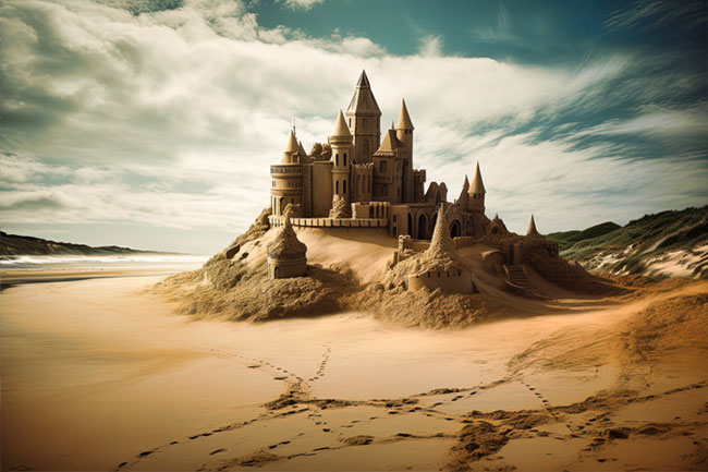 Fotomural castillo arena realista