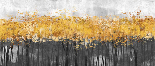 Fotomural o papel pintado pintura moderna dorada y gris